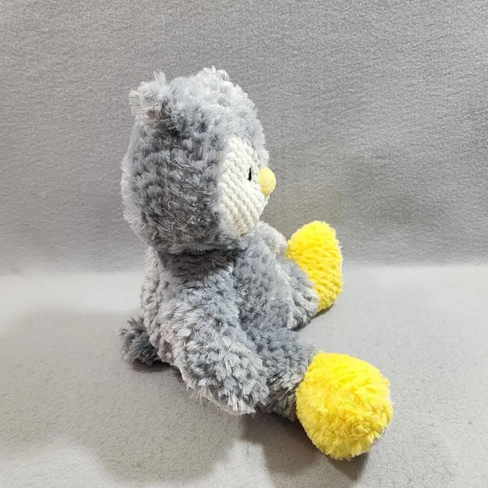 Animal Adventure OWL Gray Yellow White Waffle Weave Stuffed Lovey Plush 2016